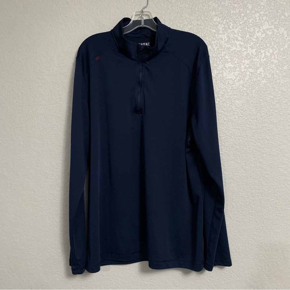 Rhone  1/4 Zip Shirt Mens XXL Performance Long Sleeve Blue Golf Preppy Navy Blue